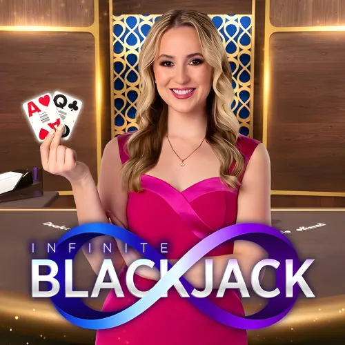 Infinite Blackjack live with unlimited seats and six side bets on Patrickspins UK from Evolution.