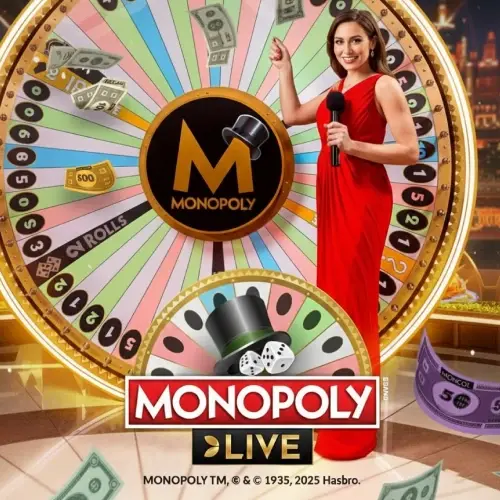 Monopoly Live game show with 3D bonus round on Patrickspins UK from Evolution.