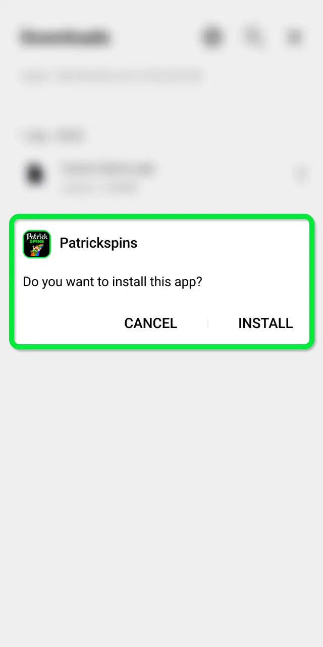 Allow unknown sources on your Android and install Patrickspins UK