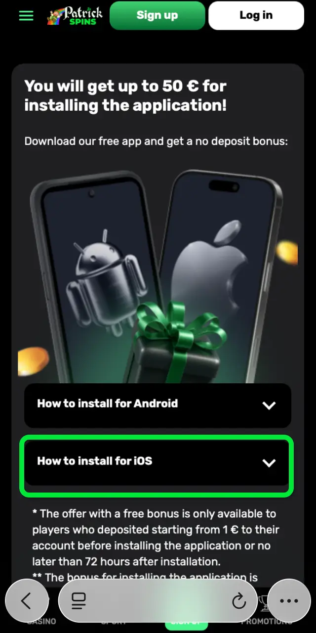 Tap the button below to be directed to the App Store listing for Patrickspins.