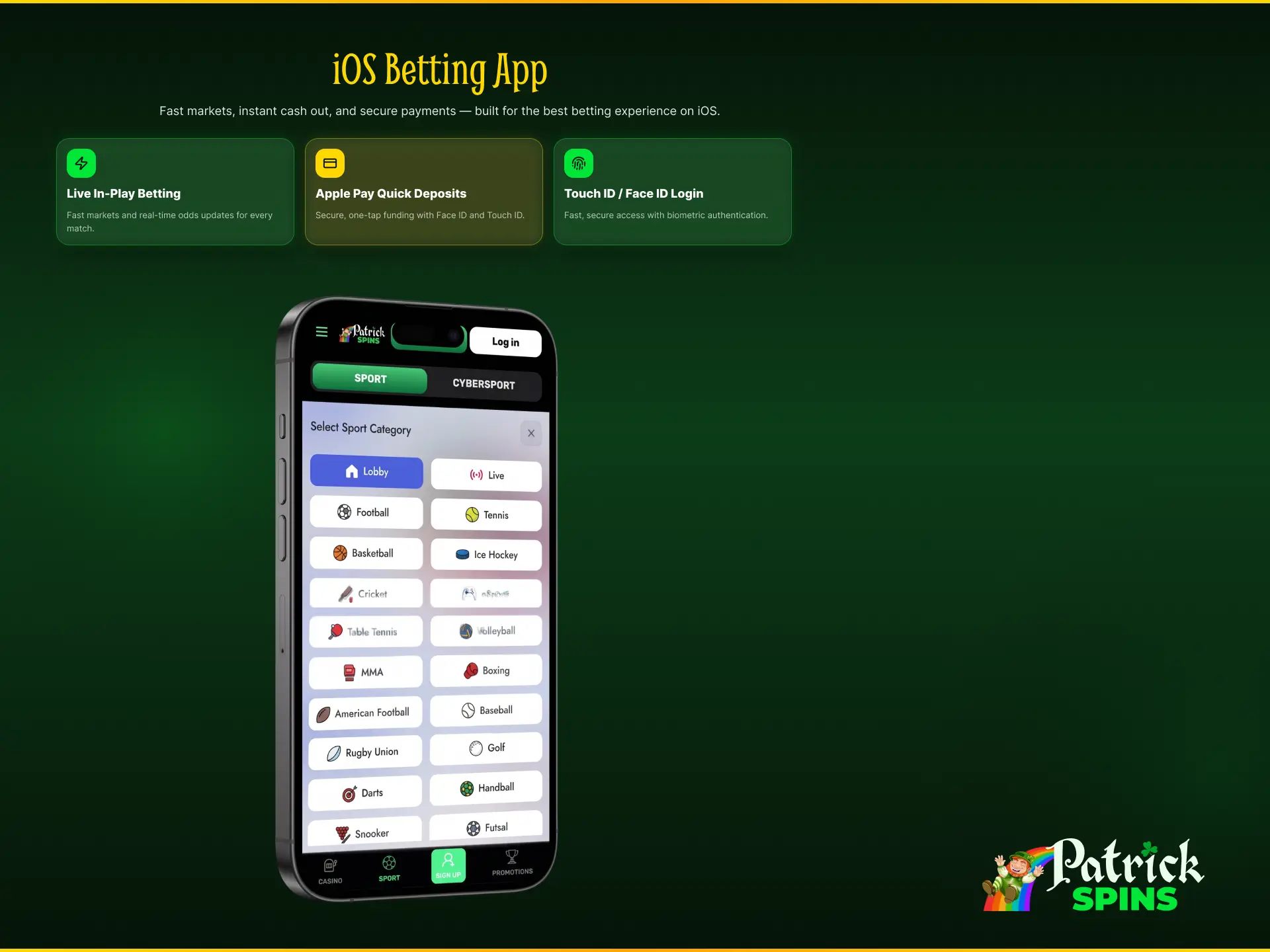 Install Patrickspins iOS app as a PWA from Safari on your iPhone or iPad.