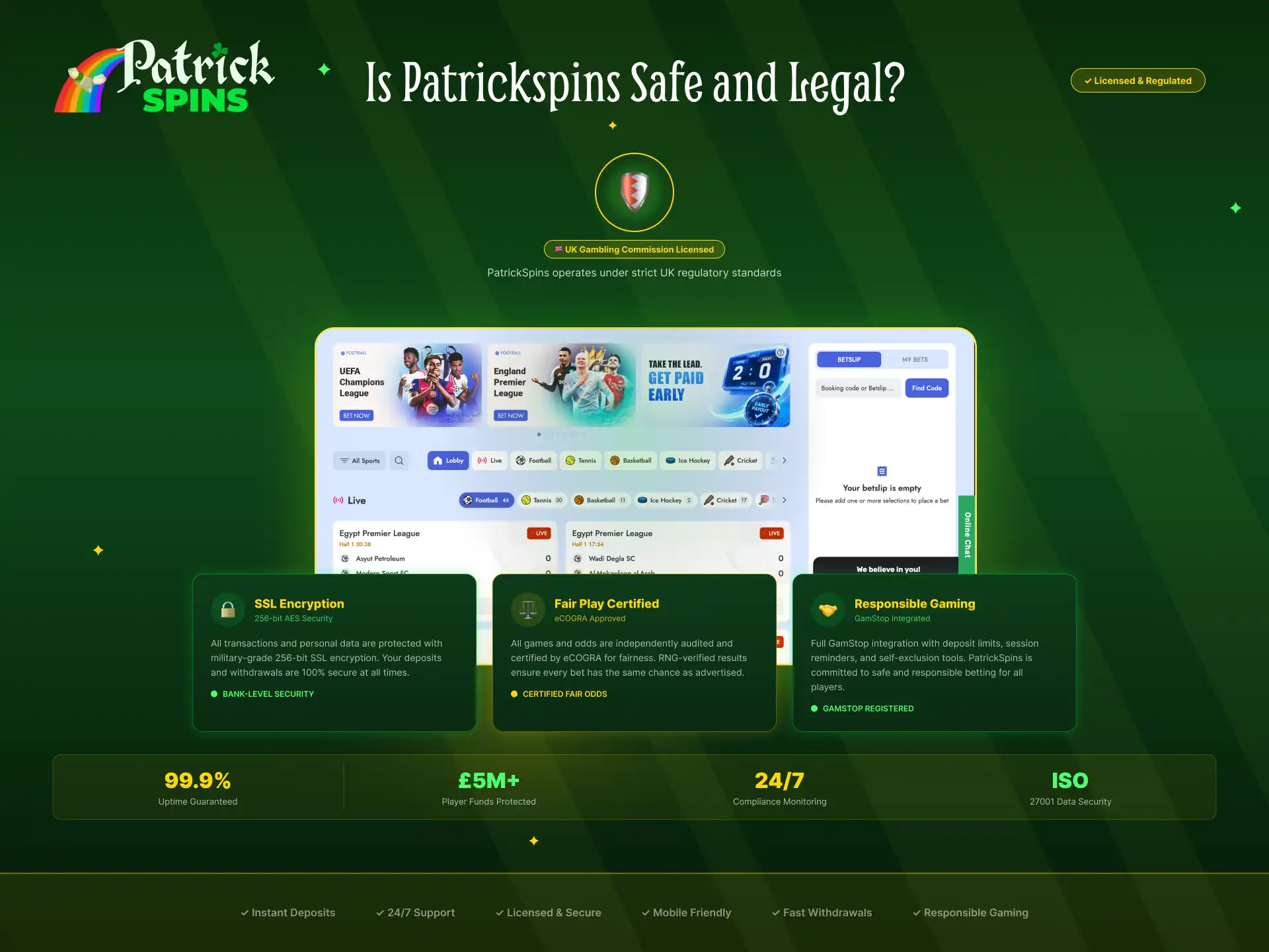 Patrickspins is safe and legal in the United Kingdom with official license and data protection.