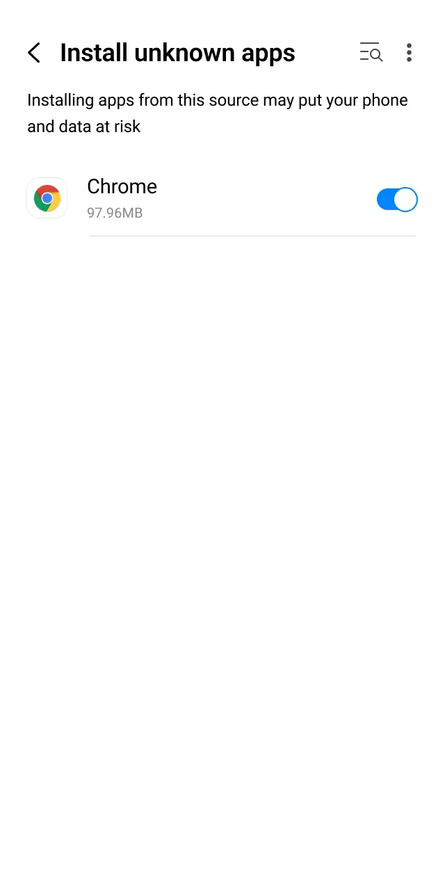 Enable installs from unknown sources on your Android device for Patrickspins.