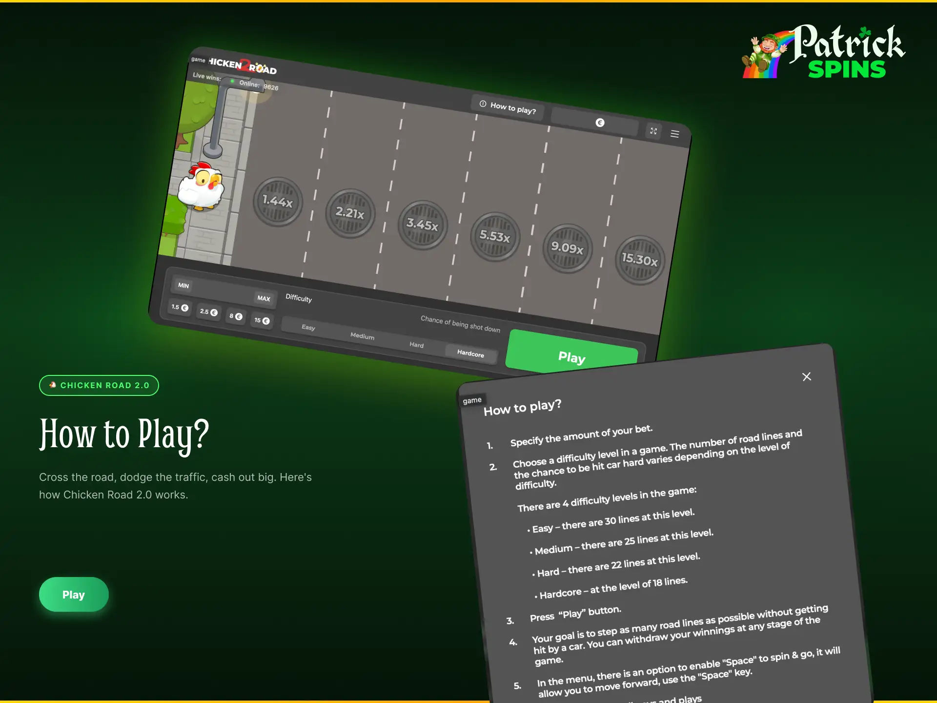 Chicken Road 2.0 game rules explained for players on Patrickspins UK.