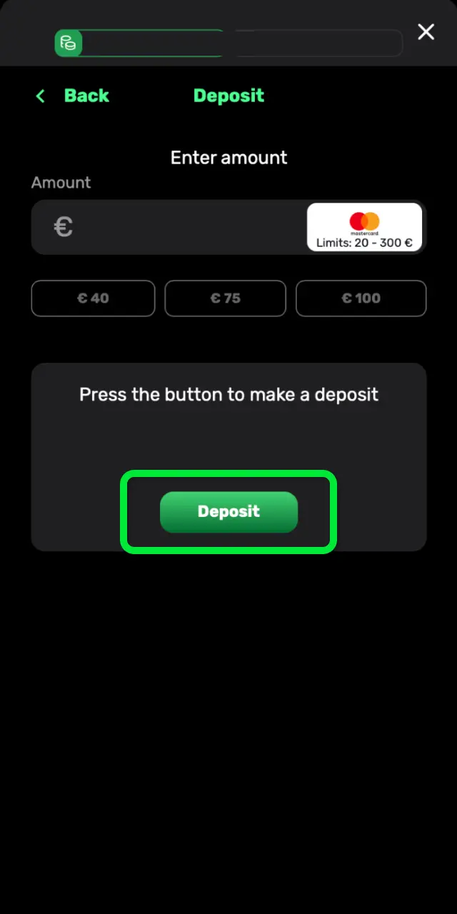 Head to the cashier on Patrickspins and deposit the minimum required to activate your bonus.