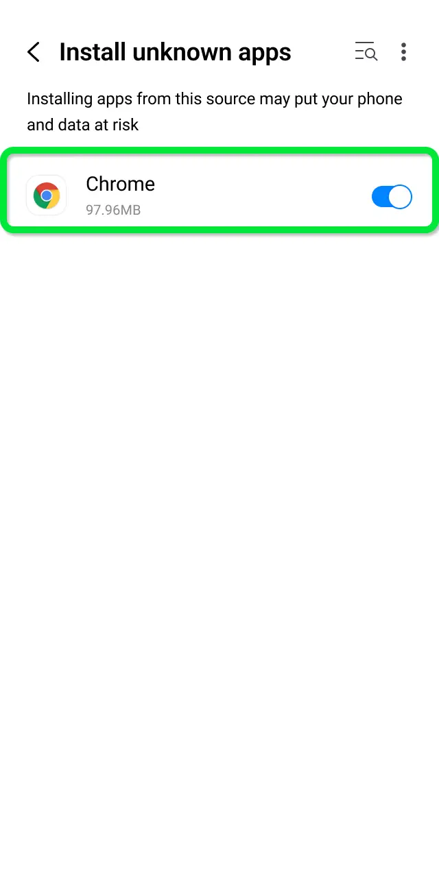 Enable installs from unknown sources on your Android device for Patrickspins.