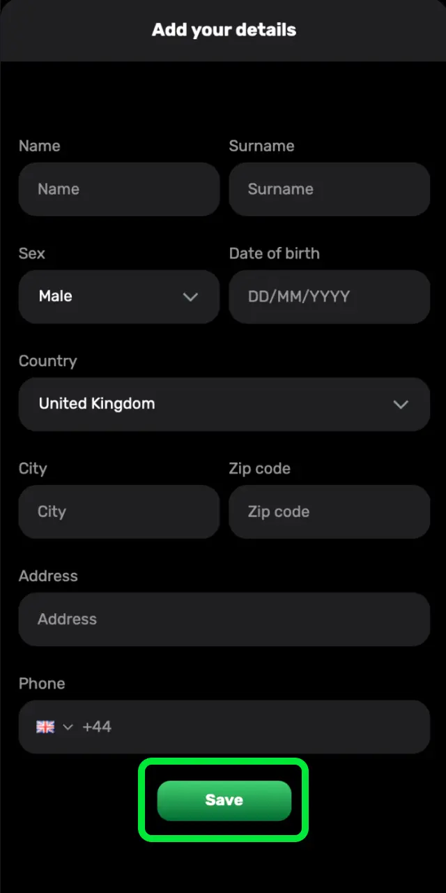 Confirm your email address and complete verification steps on Patrickspins UK.